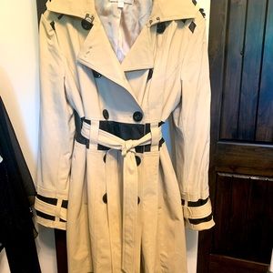 NY & CO Trench Coat Rain Coat XL Tan/Black